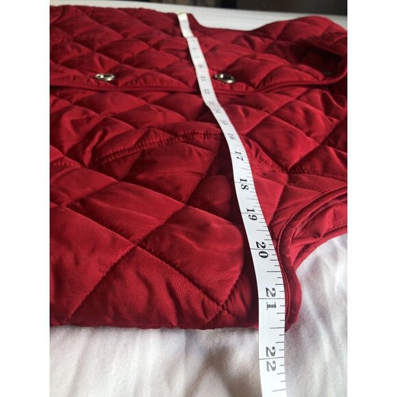 Charter Club Quilted Sleeveless Outdoor Puffer Vest Size L Red - Picture 6 of 7